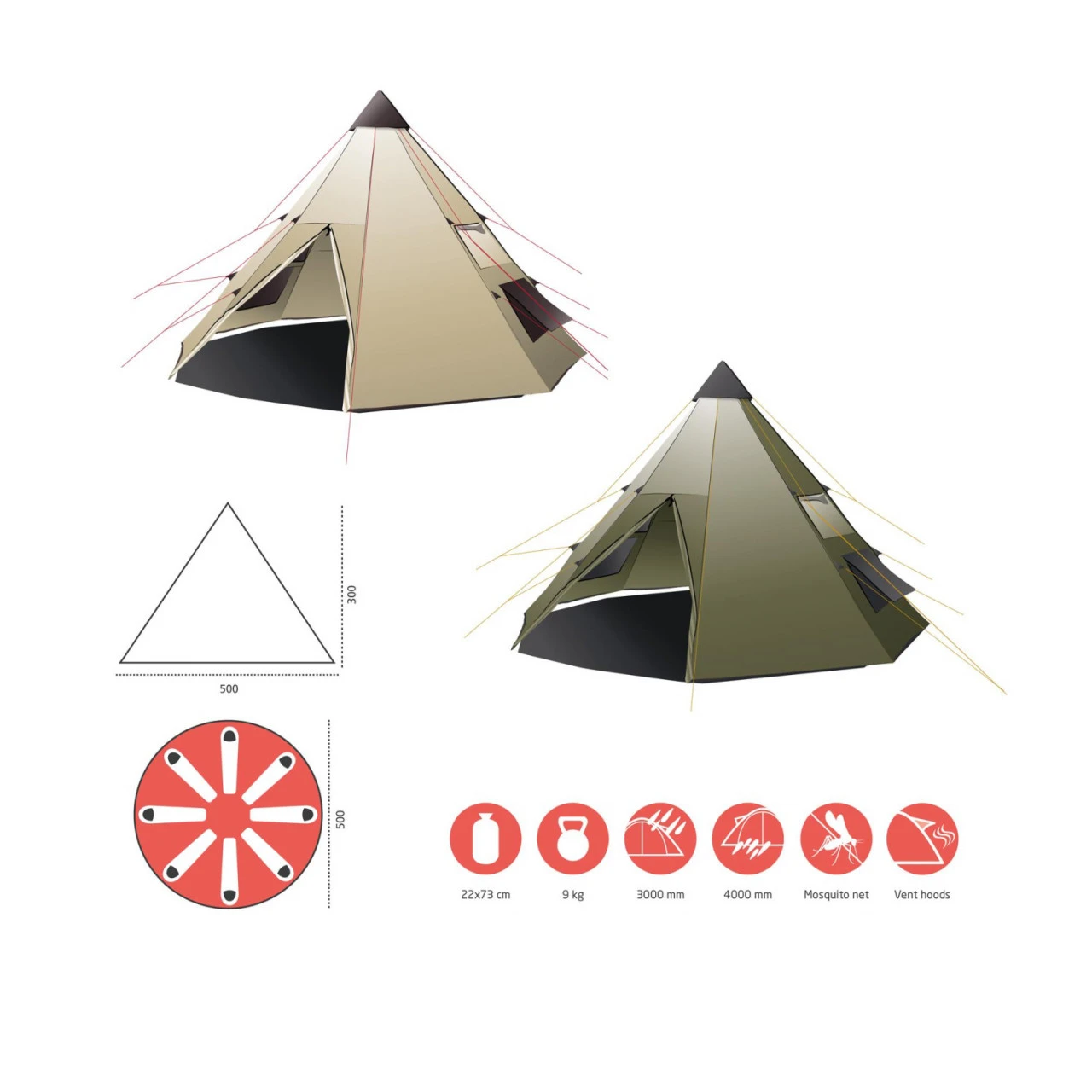 Grand Canyon Black Falls 8 Tipizelt 4 Grand Canyon Black Falls 8 Tipizelt – Bild 2