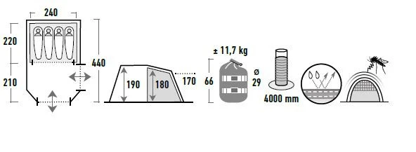 High Peak Meran 4.0 Familienzelt 4 High Peak Meran 4.0 Familienzelt – Bild 2