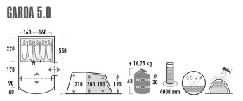 High Peak Garda 5.0 Familienzelt 4 High Peak Garda 5.0 Familienzelt – Bild 2