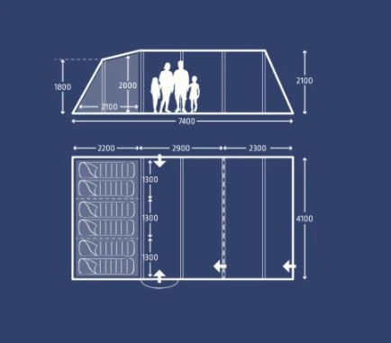 Kampa Croyde 6 Familienzelt 4 Kampa Croyde 6 Familienzelt – Bild 2