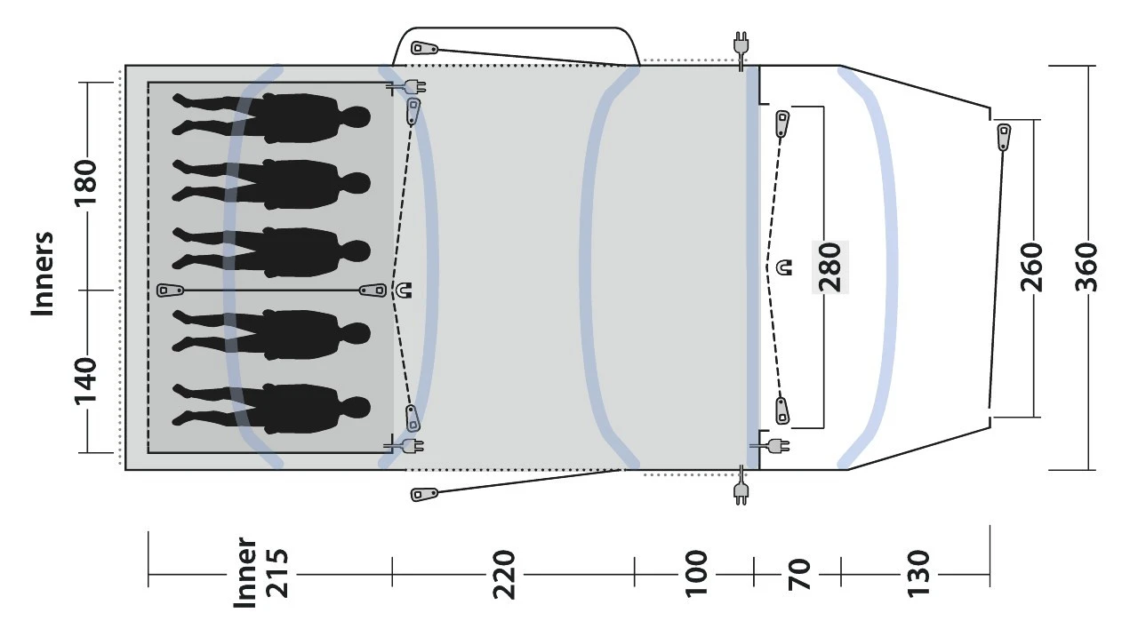 Outwell Jacksondale 5PA Familienzelt 5 Outwell Jacksondale 5PA Familienzelt – Bild 3