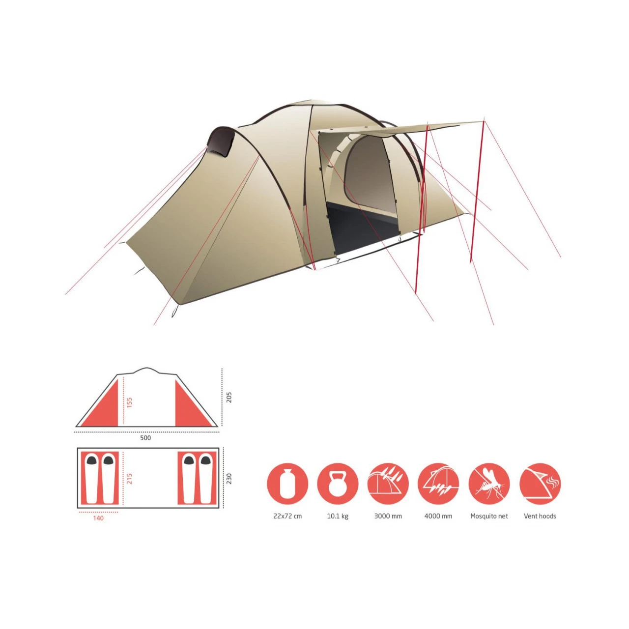 Grand Canyon Atlanta 4 Familienzelt 4 Grand Canyon Atlanta 4 Familienzelt – Bild 2