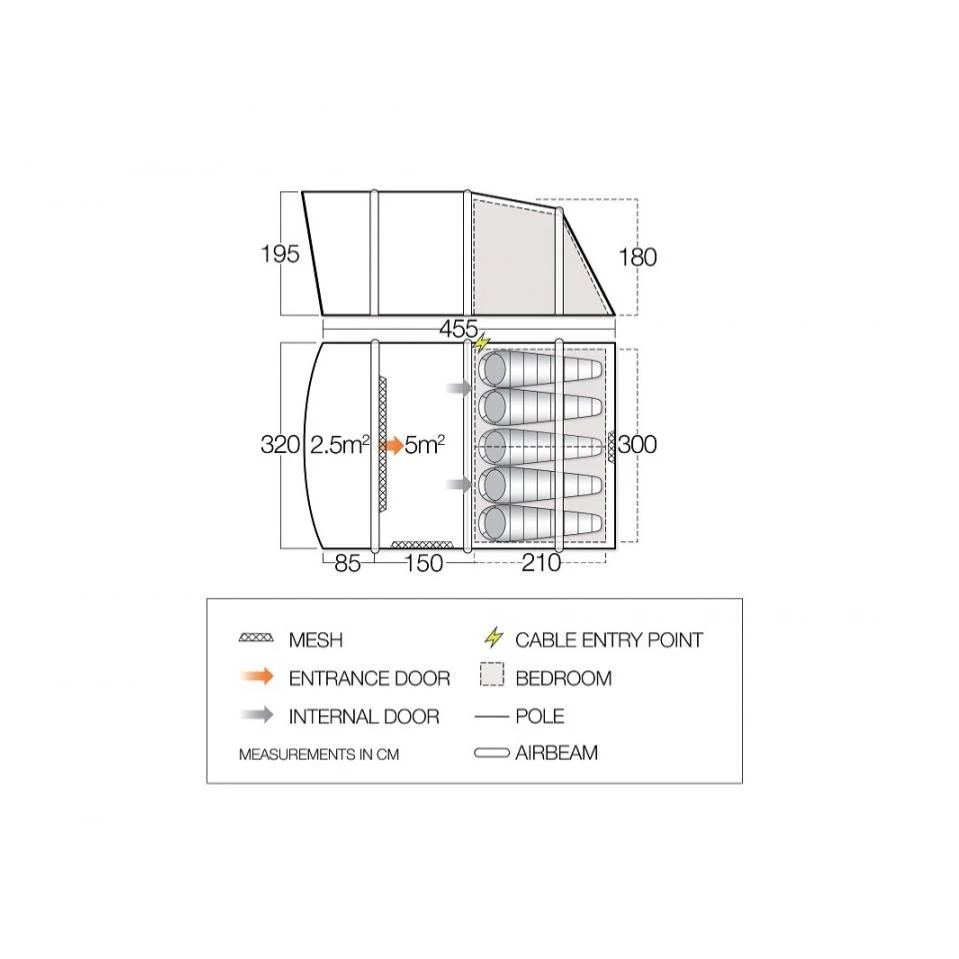Vango Avington Flow Air 500 Familienzelt 4 Vango Avington Flow Air 500 Familienzelt – Bild 2