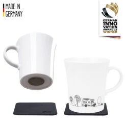 Silwy Porzellan Magnet-Henkel-Tassen Camping 2er Set