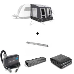 Dometic SET Rally AIR All-Season 260 S Inkl. Teppich, Unterlage, Andruckstangenset Und Elektrischer Pumpe