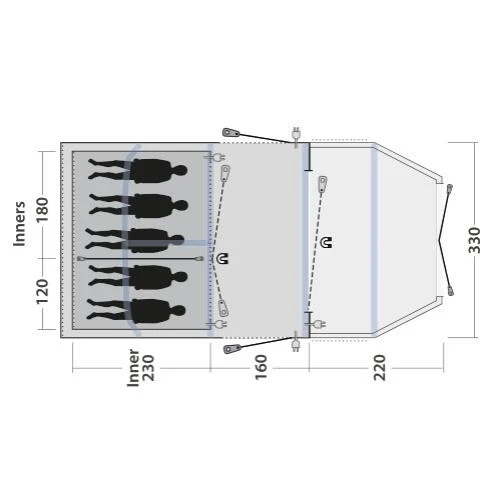 Outwell SET Wood Lake 5ATC Inkl. ONS Lichtsystem 5 Outwell SET Wood Lake 5ATC Inkl. ONS Lichtsystem – Bild 3